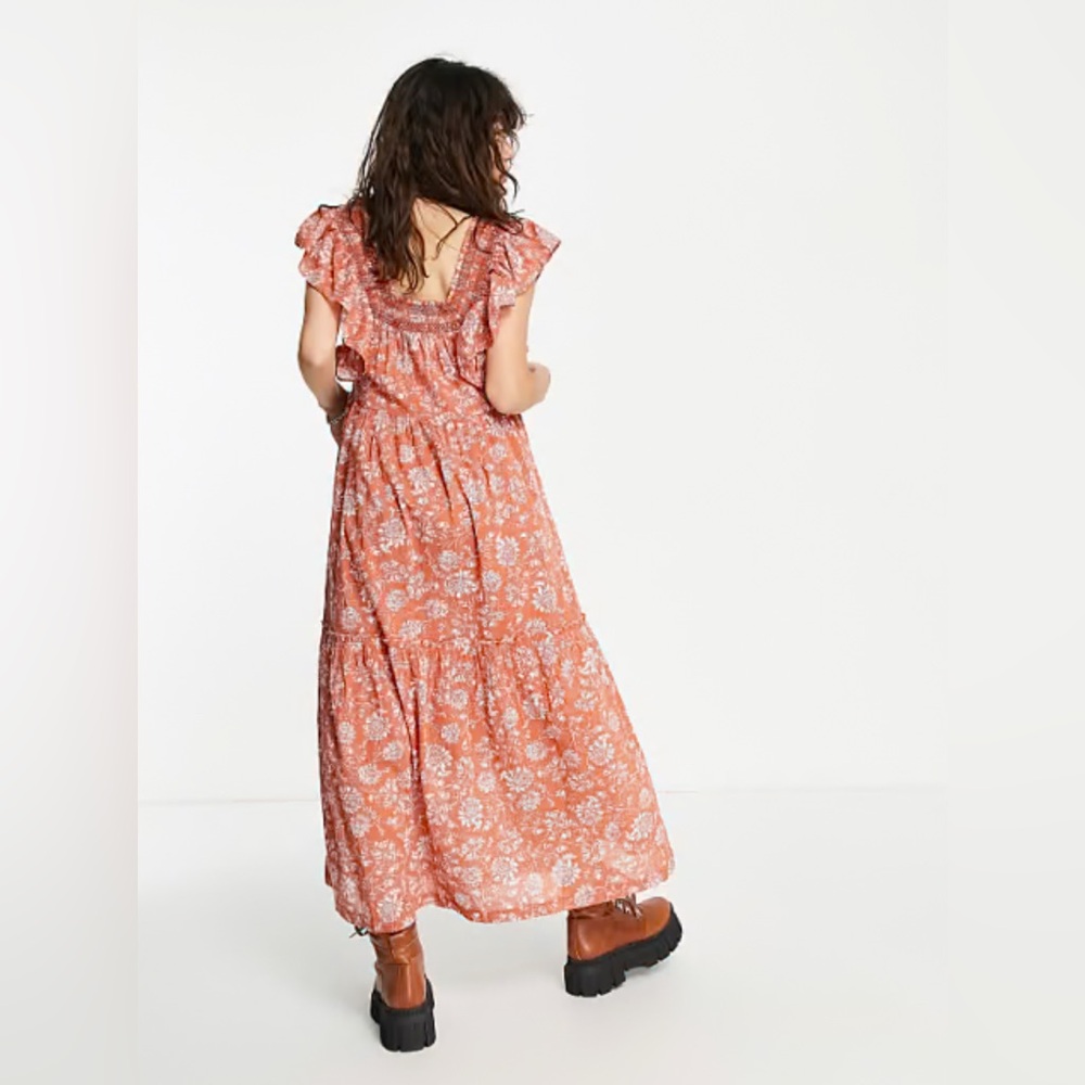 Free People Rust Floral Maxi Dress Bonita
